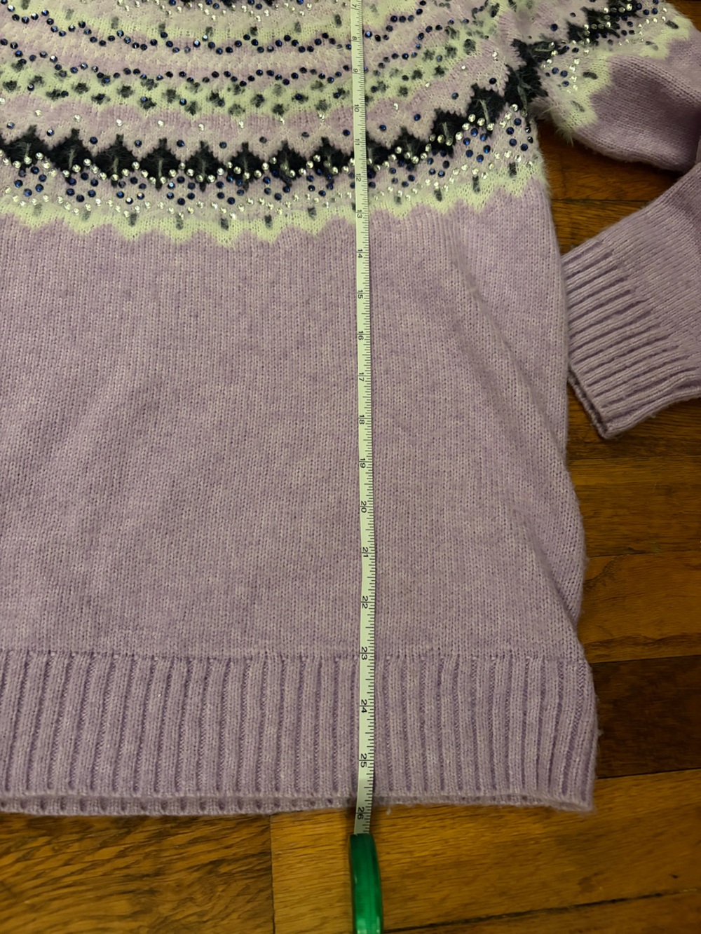 Talbots wool blend sparkly Lavender Crewneck Sweater, fuzzy 1x plus gorgeous wow - Picture 11 of 13